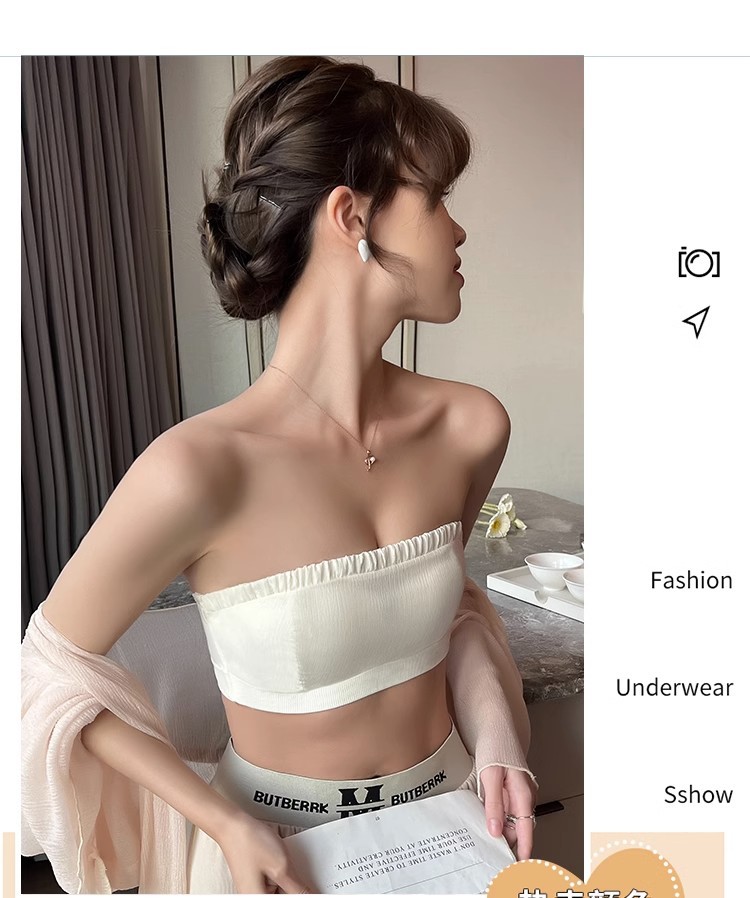 无肩带内衣女夏季薄款大胸显小胸聚拢抹胸防滑隐形防走光文胸女详情10