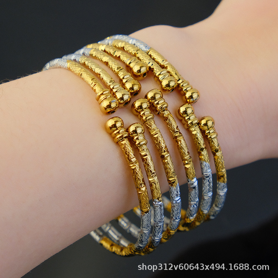 3MM gold-plated bracelet for women, African gold bead bracelet, gift for Ethiopian wedding brides pic 9