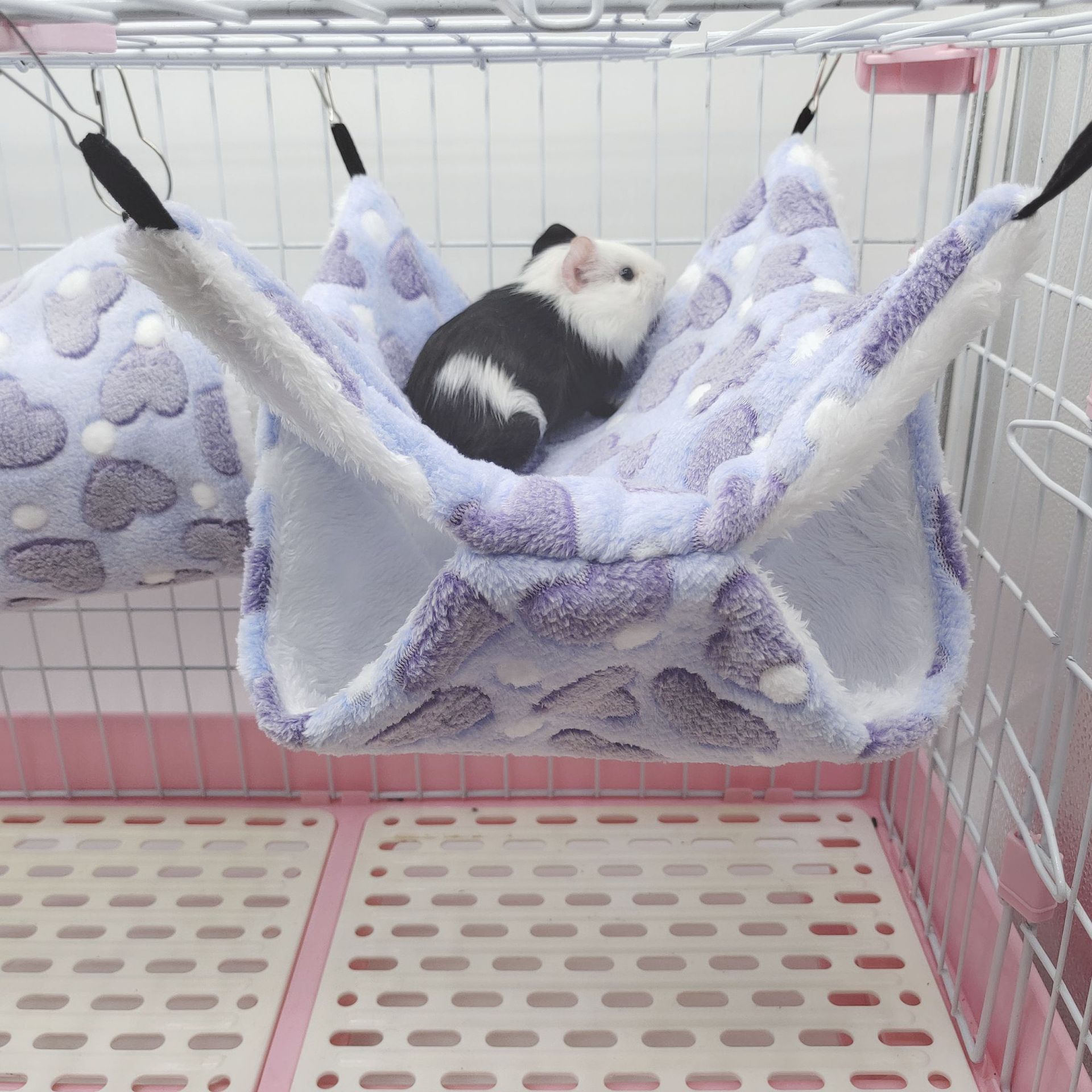 蜜袋鼯保暖双层夹层吊床小宠吊床悬挂式松鼠睡袋宠物用品仓鼠吊床详情5