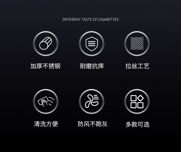 不锈钢烟灰缸防飞灰防摔网吧网咖酒吧烟缸加厚创意烟盅缸logo详情2