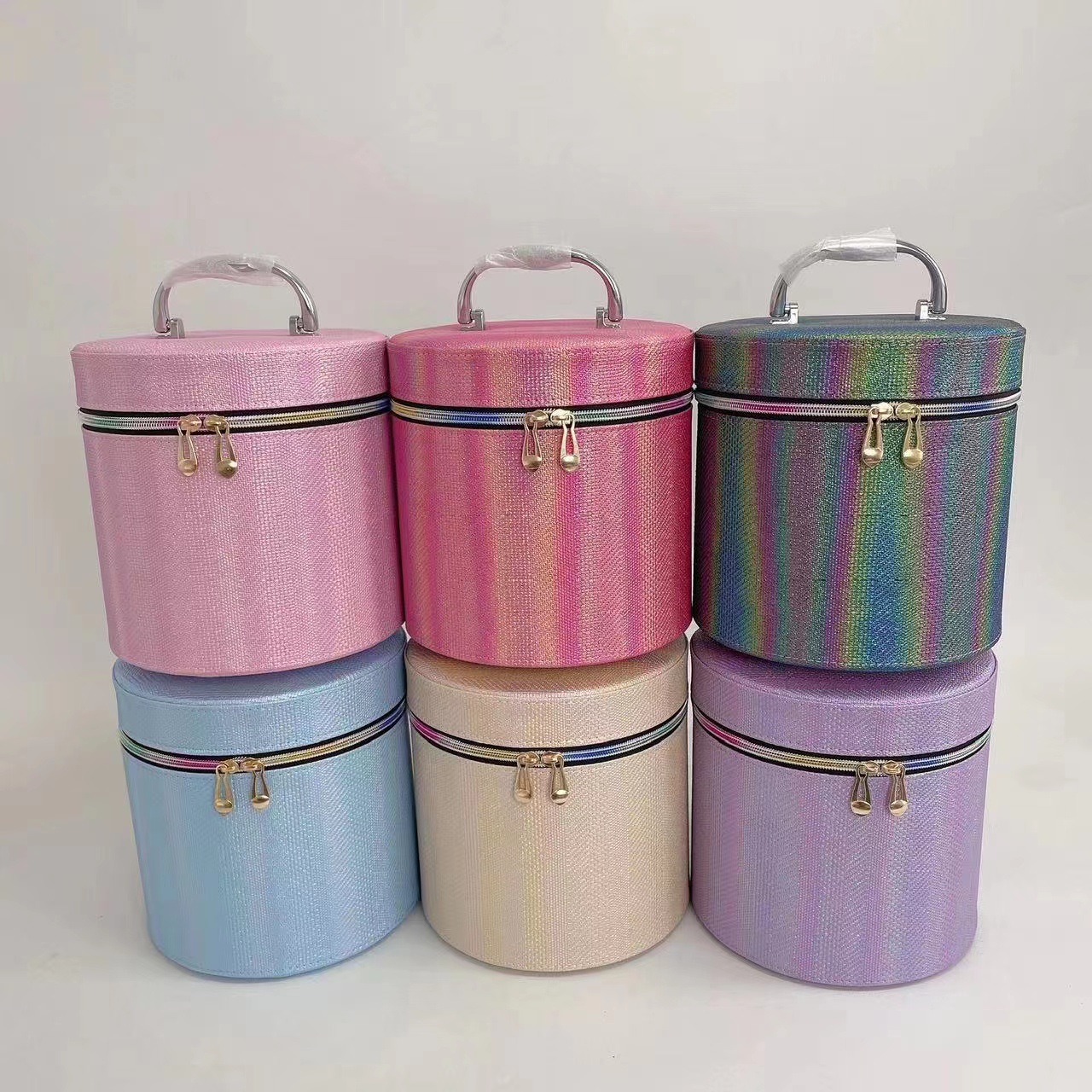 化妆包时尚扎染亮面PU皮防泼水手提化妆箱大容量休闲洋气收纳包详情8