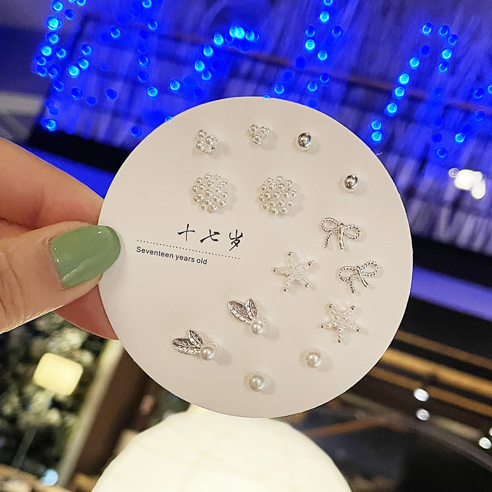 Exquisite and compact one-week stud set of earrings, 2023 new trendy and simple S925 earrings for women pic 45