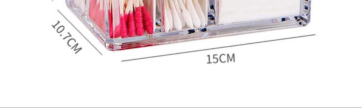 化妆棉收纳盒棉签盒梳妆台化妆防尘口红透明亚克力多功能卸妆棉盒详情6