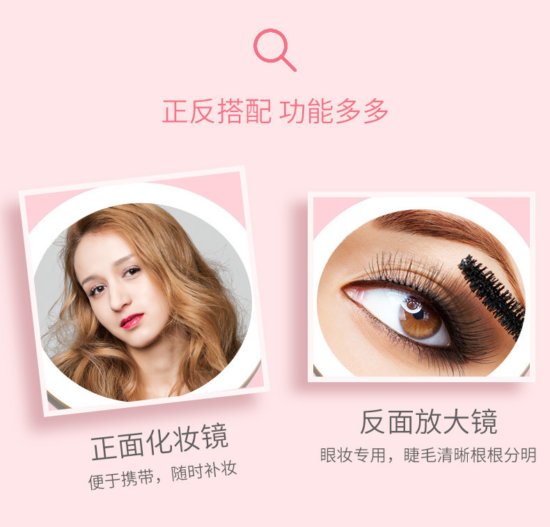 Double-sided led makeup mirror with light, desktop folding dressing mirror, portable supplementary lighting beauty mirror for student dormitories pic 11