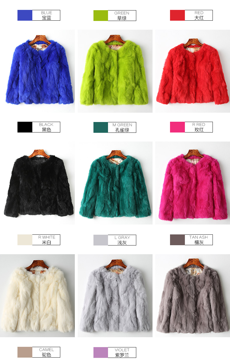 Export trade, one-piece consignment of real rabbit fur coats for women, short style, new Korean style, slimming fur wholesale pic 5