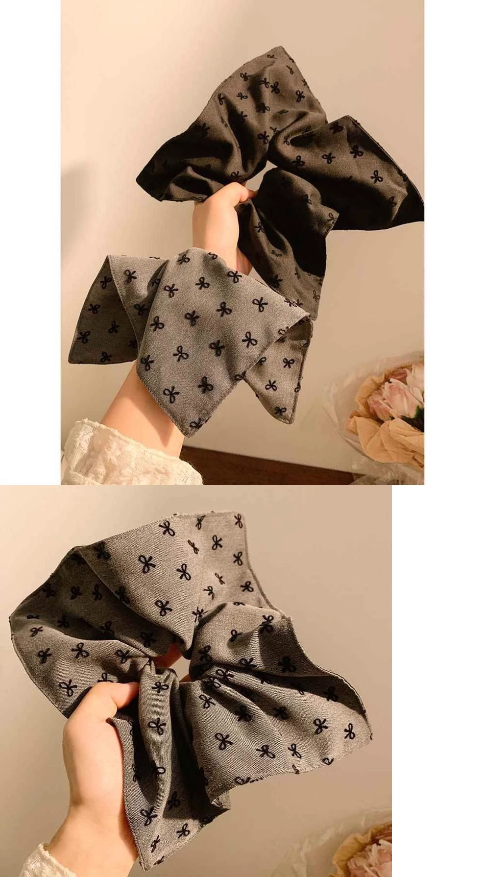 蕾丝边方巾蝴蝶结大肠发圈网红2025新款高马尾头绳女生扎头发皮详情3