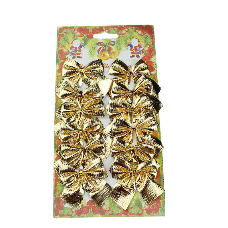 Christmas bow Pearl cotton gold pink bow Christmas tree pendant Hotel shopping mall ktv decoration supplies pic 16