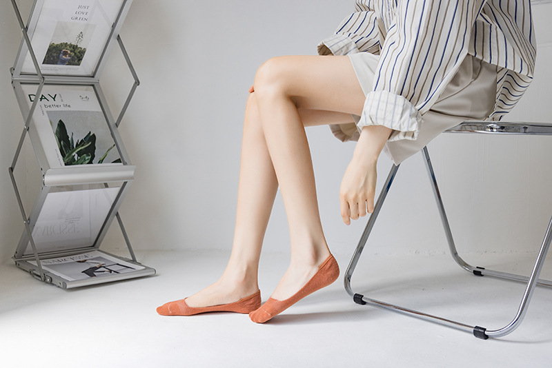 新款女隐形春夏女士袜子纯色防掉跟隐形袜点胶空调袜室内袜脚底袜详情21