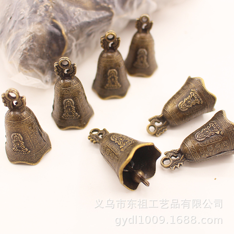 Ancient double dragon bells, Eight Immortals bells, Guanyin Buddhist scriptures relief, dragon bells, wind chimes, ancient green bells, golden bells, auspicious bell accessories and pendants pic 25