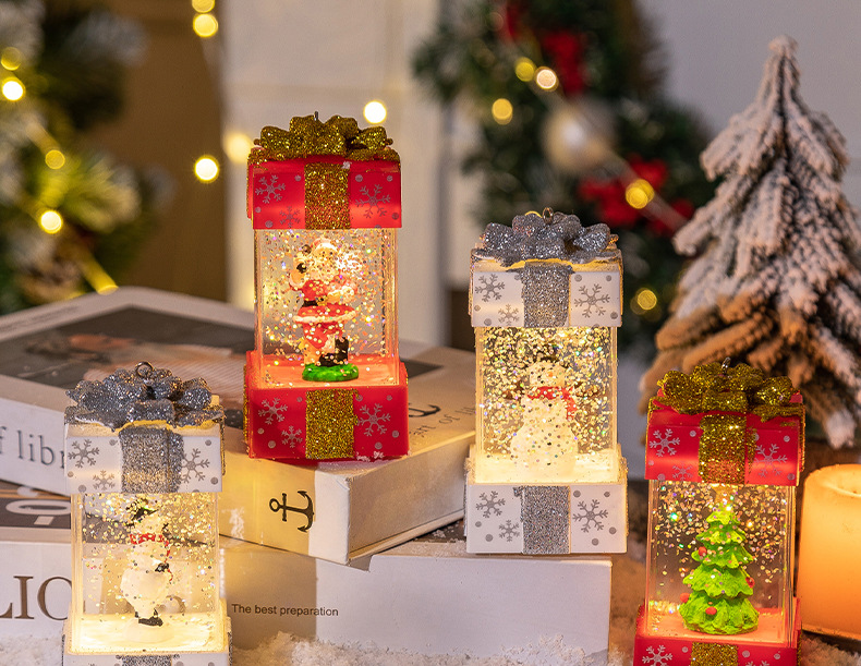 Christmas decorations: crystal balls, Christmas gift boxes, illuminated lights, elderly people, snowmen, small wind lanterns, creative Christmas gifts pic 1