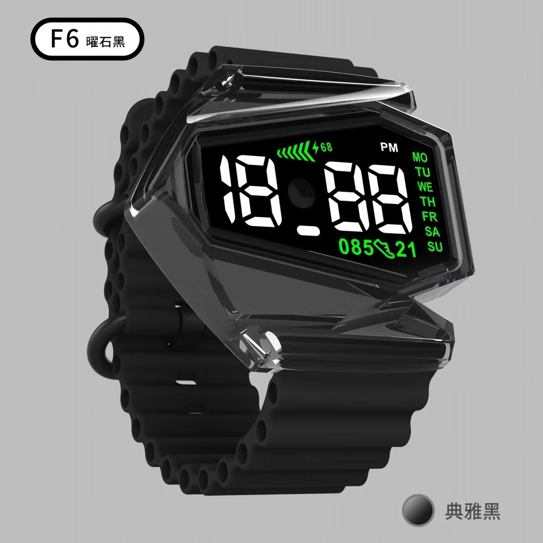 新款LED手表T7C男女星期简约时尚初中情侣小学生运动 LED电子手表详情5