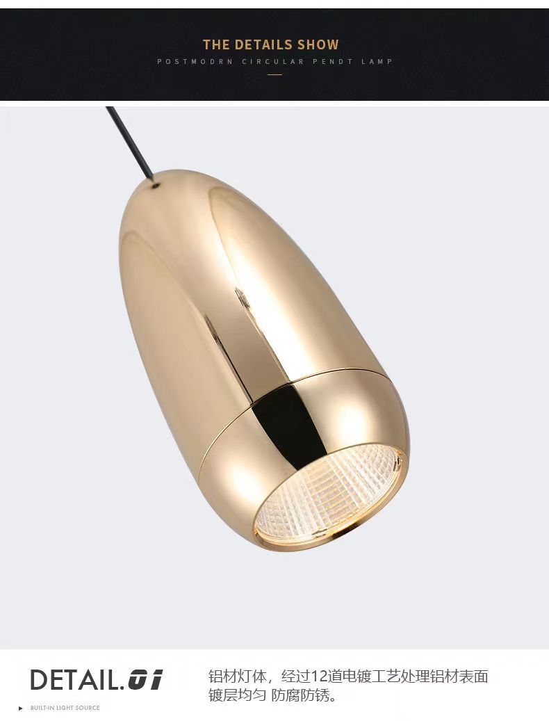 Colgante postmoderno ajuste de cabeza única luz y sombra pequeña lámpara colgante dormitorio nórdico estudio elevación de cabeza de cama comedor bar pic 9