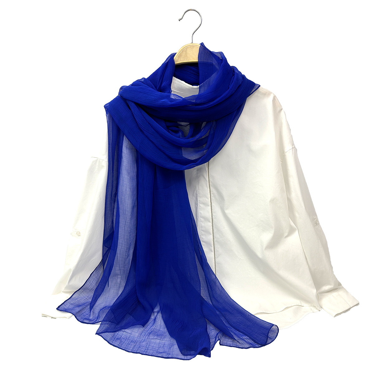 新款欧美出口纯色夏季防晒丝巾沙滩巾披肩 工厂批发定 制详情25