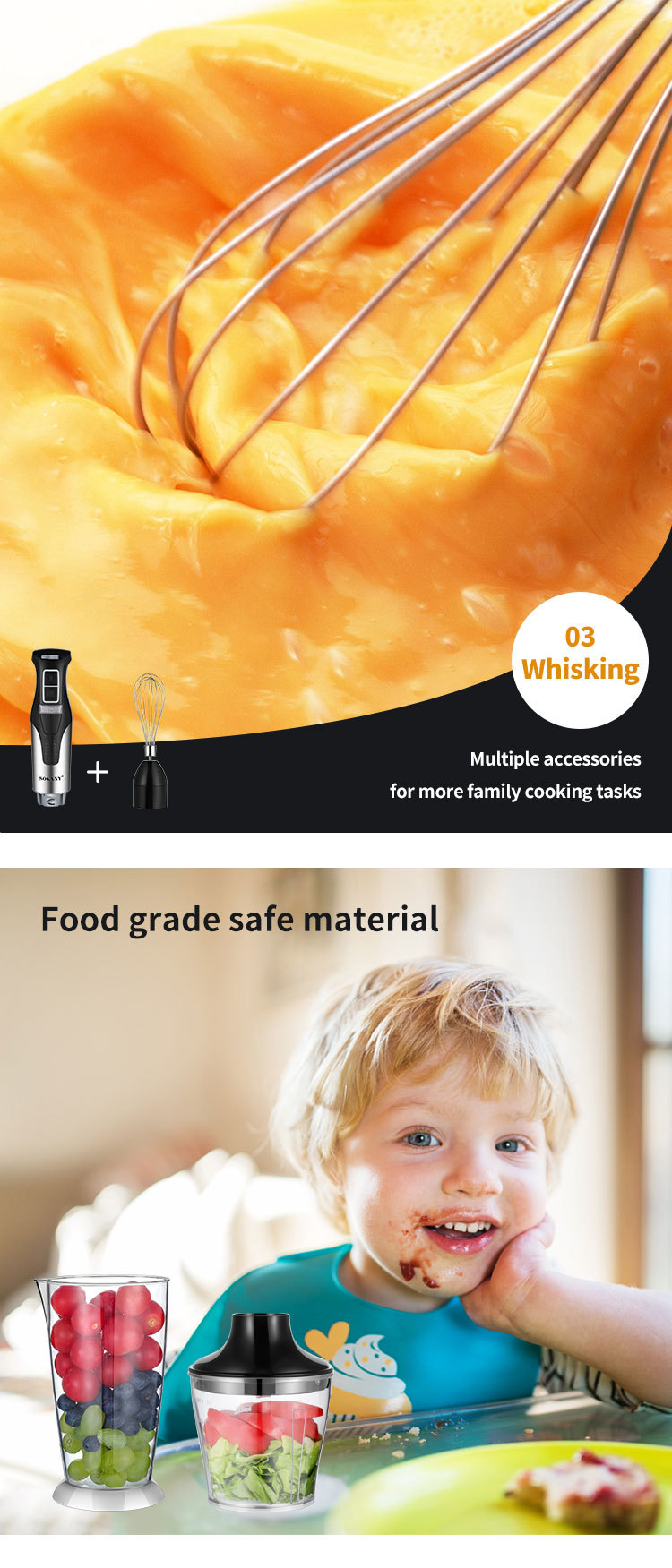 The cross-border bestseller SOKANY758-4 is a four-in-one multi-functional food processor, blender, juicer and egg beater pic 6