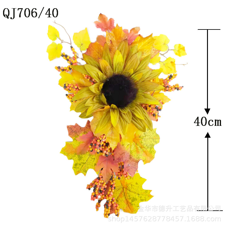 Cross-border e-commerce manufacturers supply Thanksgiving Day, Harvest Festival, Halloween, autumn maple leaves, sunflower wall hangers and ornaments pic 2