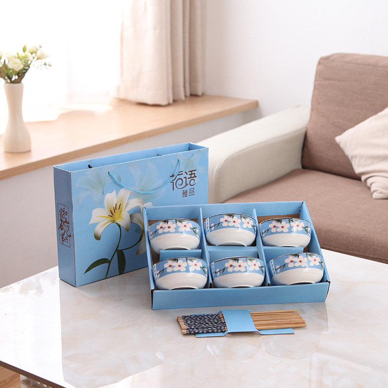 Gift bowls and plates, ceramic bowls, tableware gift boxes, small gifts for opening events, wholesale sets of bowls, complimentary sets of bowls and chopsticks pic 16
