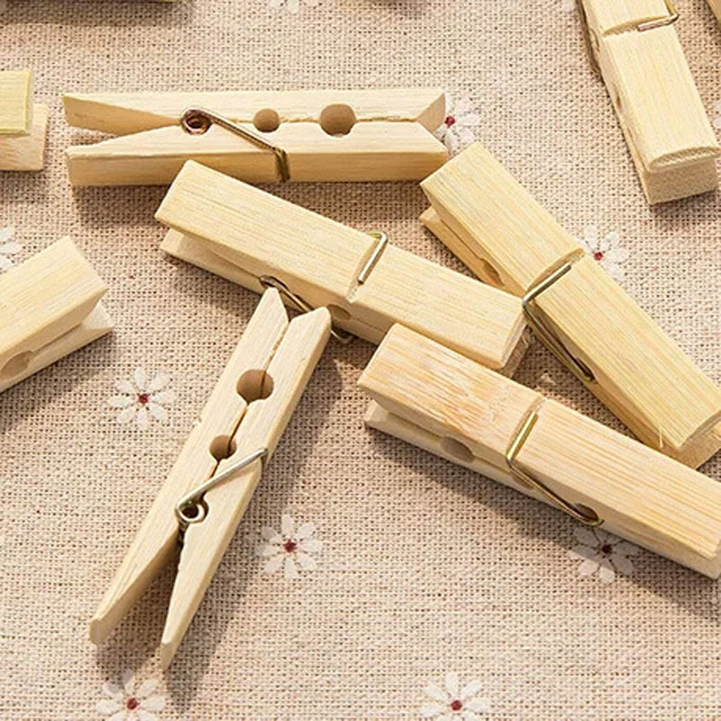 Q1232 20 high-quality bamboo clips: Bamboo clips for clothing, socks, pants, and grapes pic 6