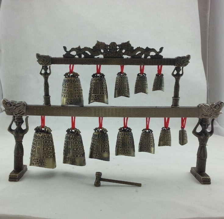 Handicrafts, antique-style Musical Instruments, chime bells, retro bronze wares, percussion instruments, single-layer chime bells, double-layer chime bells pic 3