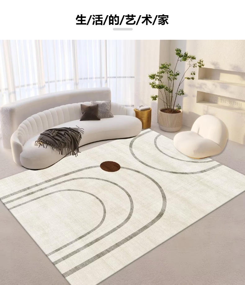 ins风水晶绒简约地毯客厅家用沙发茶几地毯少女卧室房间地毯耐脏详情3