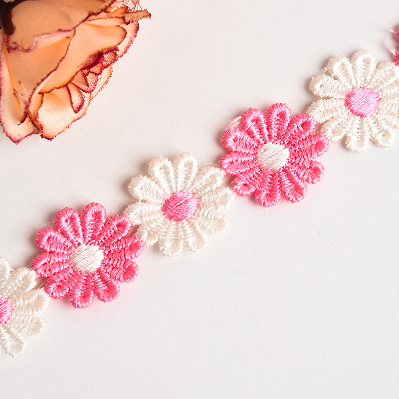 Colorful sequined cotton thread pure cotton water-soluble lace flower cutout diy lace ethnic minority clothing pic 20