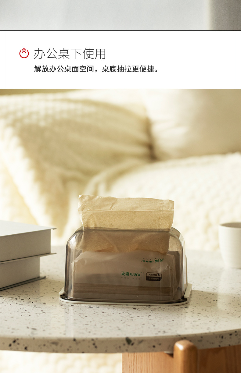 Transparent tissue box, household face towel storage box, wall-mounted toilet and bathroom tissue box, waterproof and no need for drilling pic 8