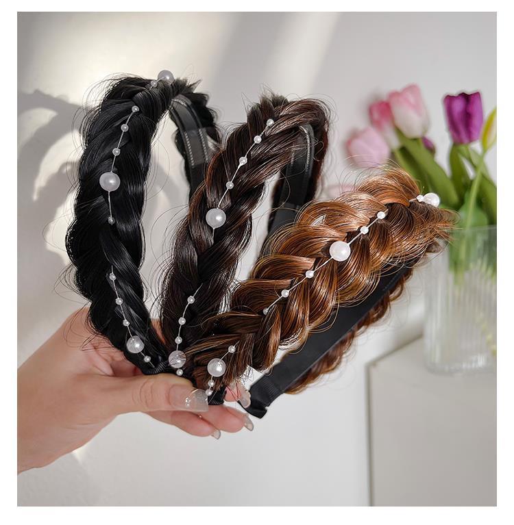 2024新款鱼骨辫假发发箍女一体麻花辫发卡发捆气质压发头箍头饰详情7