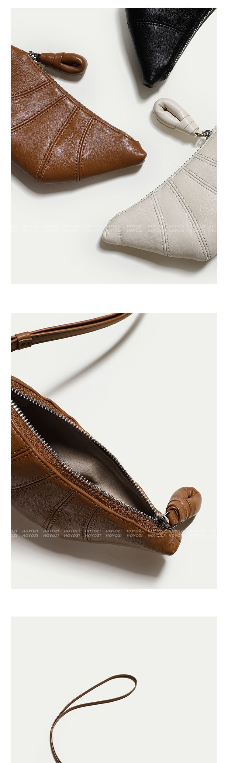 【小优家包包】PU超柔软皮牛角包零钱包卡包挂脖包包女款mini小包详情4