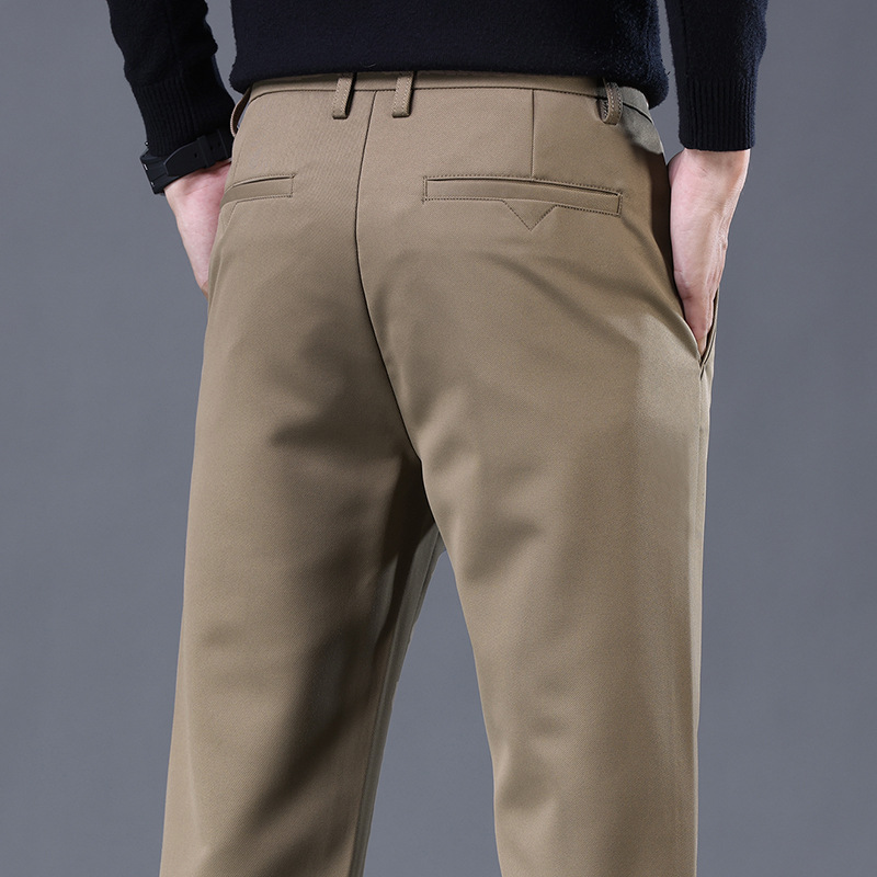 夏季薄款休闲裤男款修身直筒透气弹力冰丝百搭潮流男裤子批发凉感详情5