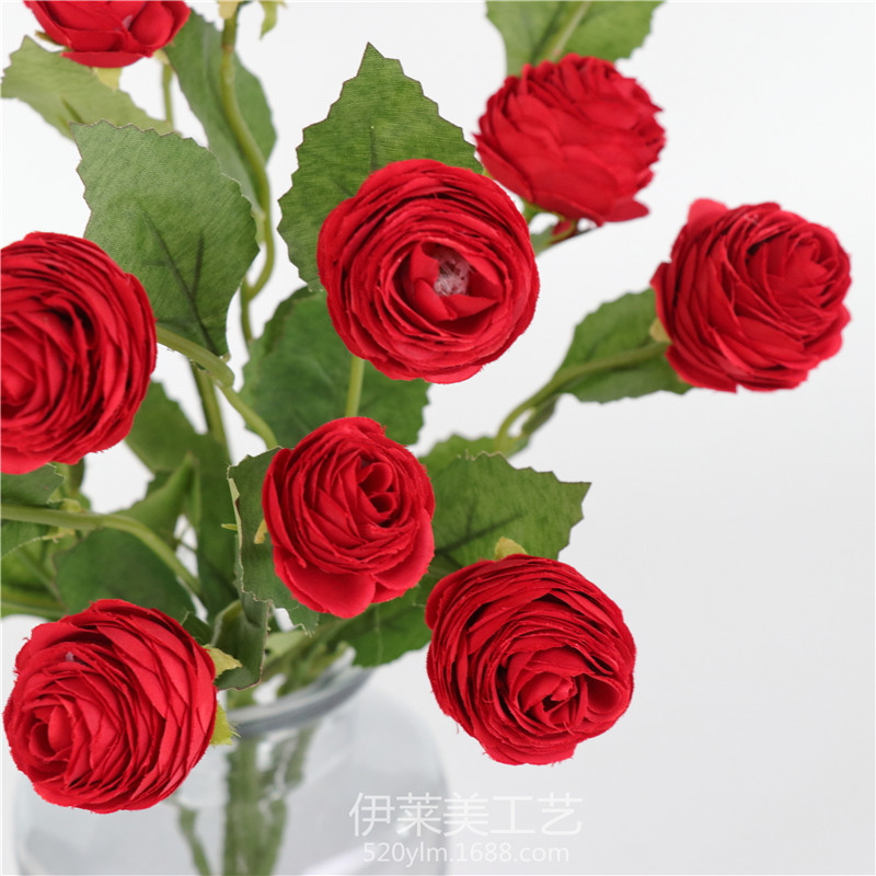 Simulated 3-head small lotus flowers for living room and bedroom decoration, artificial flowers, home decoration ornaments, simulated flower bouquets pic 17