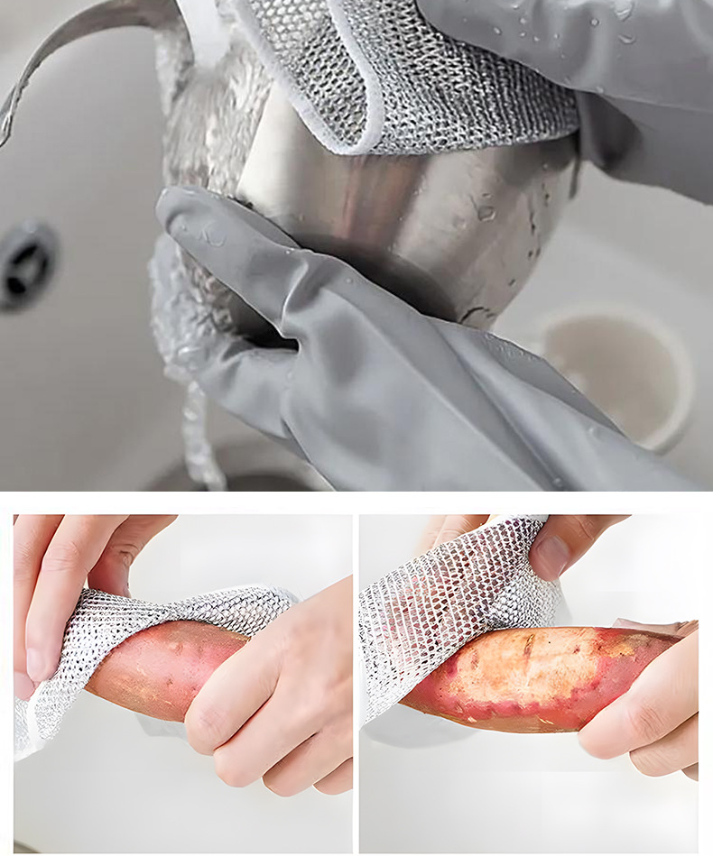 Double-sided silver wire dishwashing cloth, oil-free dishwashing steel wire cloth, replacing steel wire ball cloths for dishwashing and pot washing, one-piece consignment pic 10