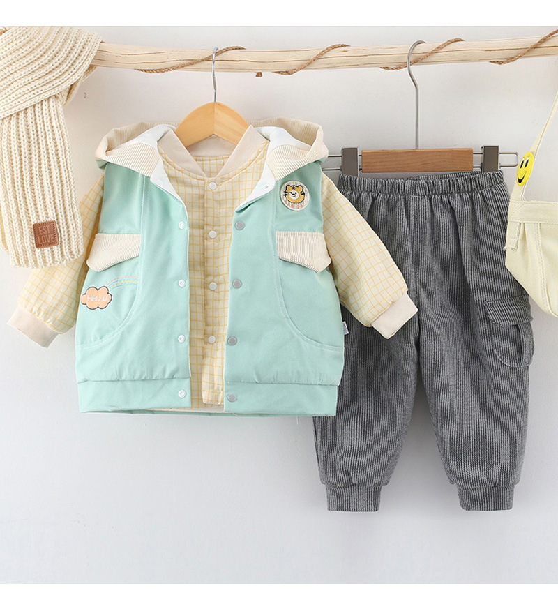 Baby thin cotton vest three-piece set, new autumn and winter set for infants and toddlers, newborn hooded clothes pic 8