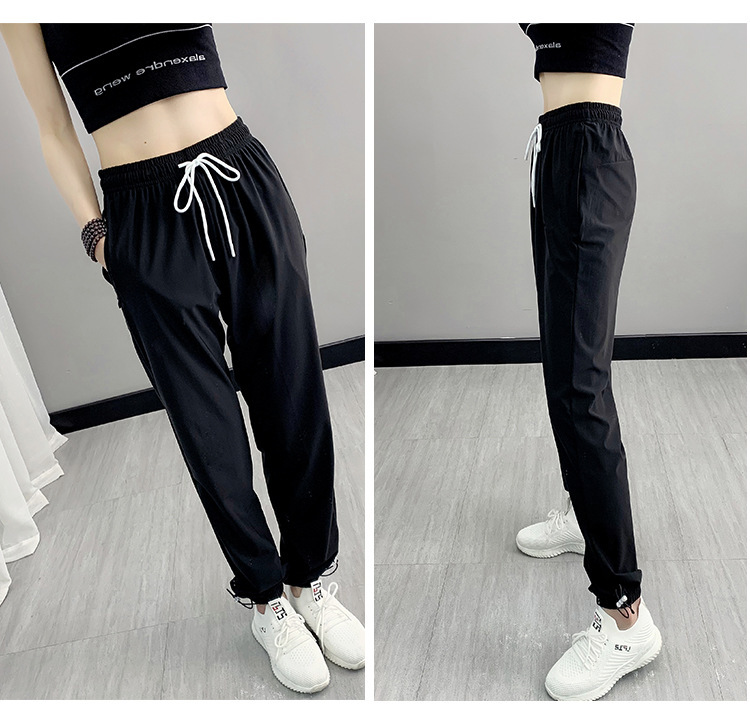 夏季薄款冰丝速干运动裤女宽松束脚九分裤户外运动休闲裤时尚新款详情19