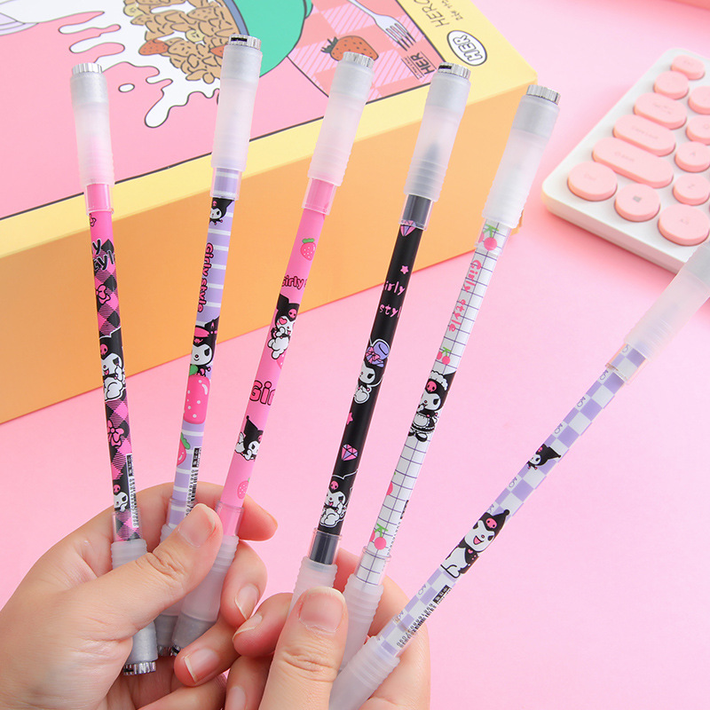 Sanrio glow spinner pen alto nivel de apariencia pluma de luz de alivio de presión pluma de regalo de dibujos animados lindo pluma de alivio de presión estudiante papelería pic 27