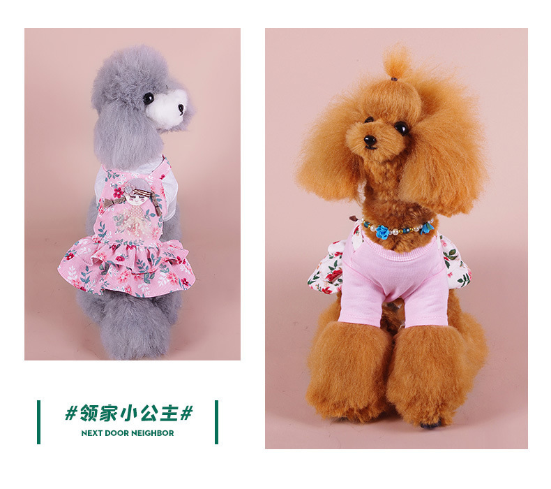 Cute and playful princess-style dog dress, thin, breathable and comfortable pet carrier dress for spring and summer pic 9