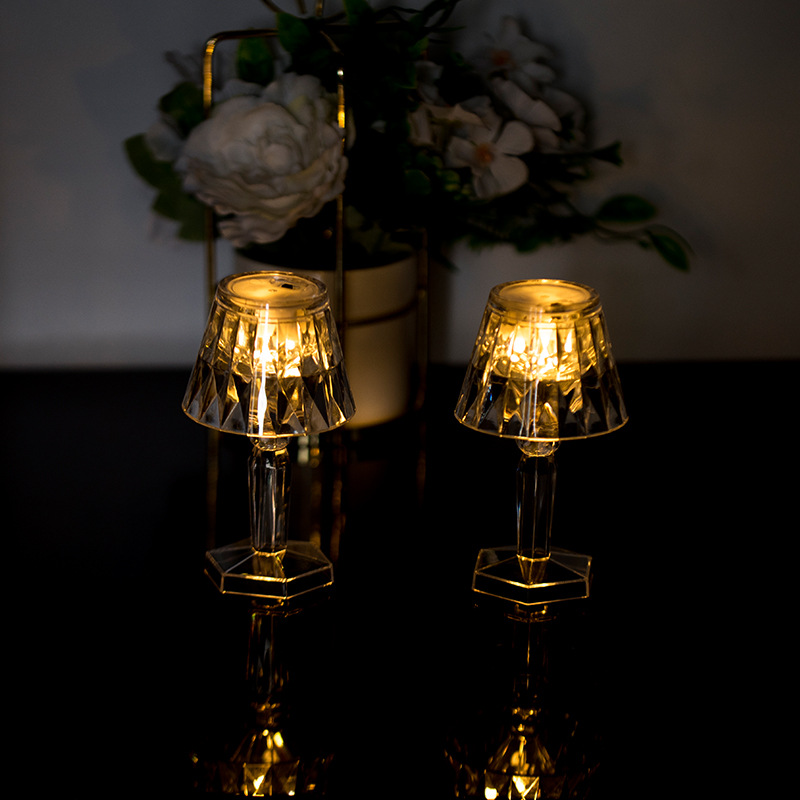 LED electronic night light, diamond crystal table lamp, bedside pic 13