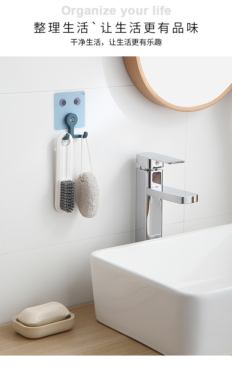 Double-head rotatable hooks, multi-functional cartoon creative hooks, kitchen and bathroom super strong no-drilling adhesive hooks wholesale pic 10