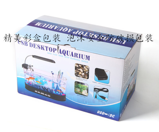 Creative desktop aquarium USB mini small ecological ornamental Golden Dragon fish acrylic fish tank manufacturer wholesale pic 19