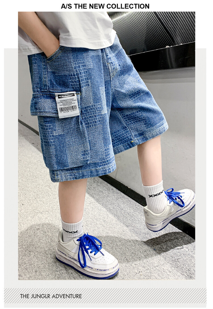 The 2022 new summer loose and stylish cotton capri shorts for boys are a trend of casual summer pants for middle-aged children pic 154