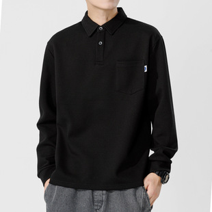 鲲海鹏云基础长袖T恤男秋冬宽松圆领内搭上衣潮流休闲男士打底衫详情7