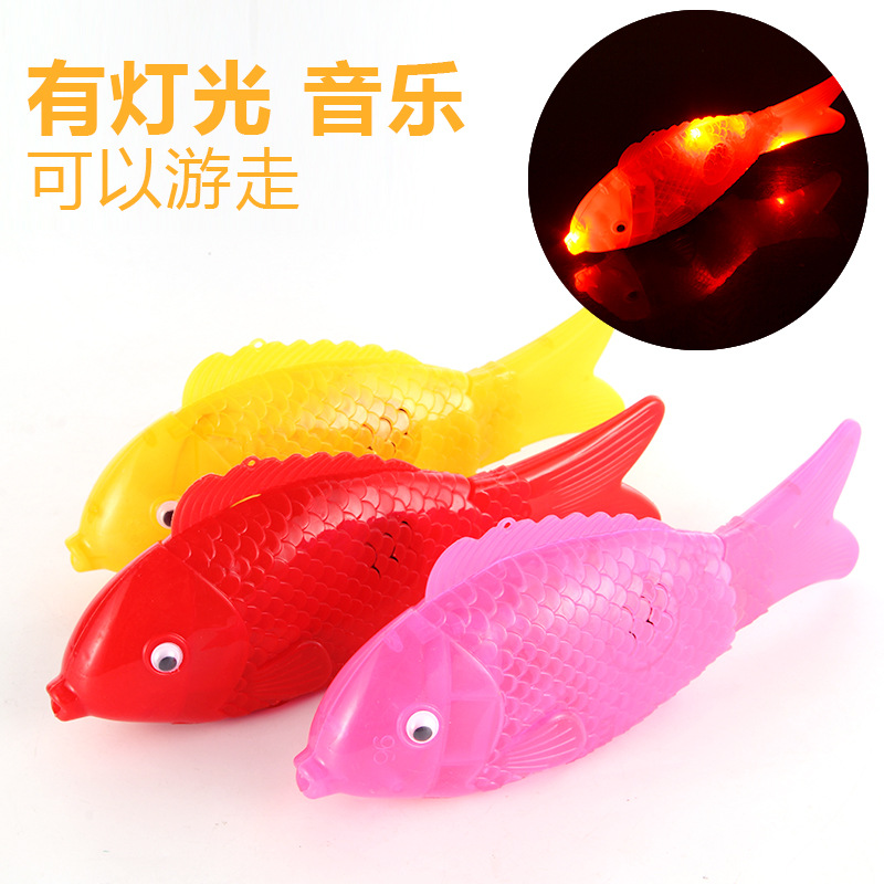 Electric fish, glowing music, projection, swinging fish, running toys, boy gifts, simulation animals, night market, street stall supplies pic 9