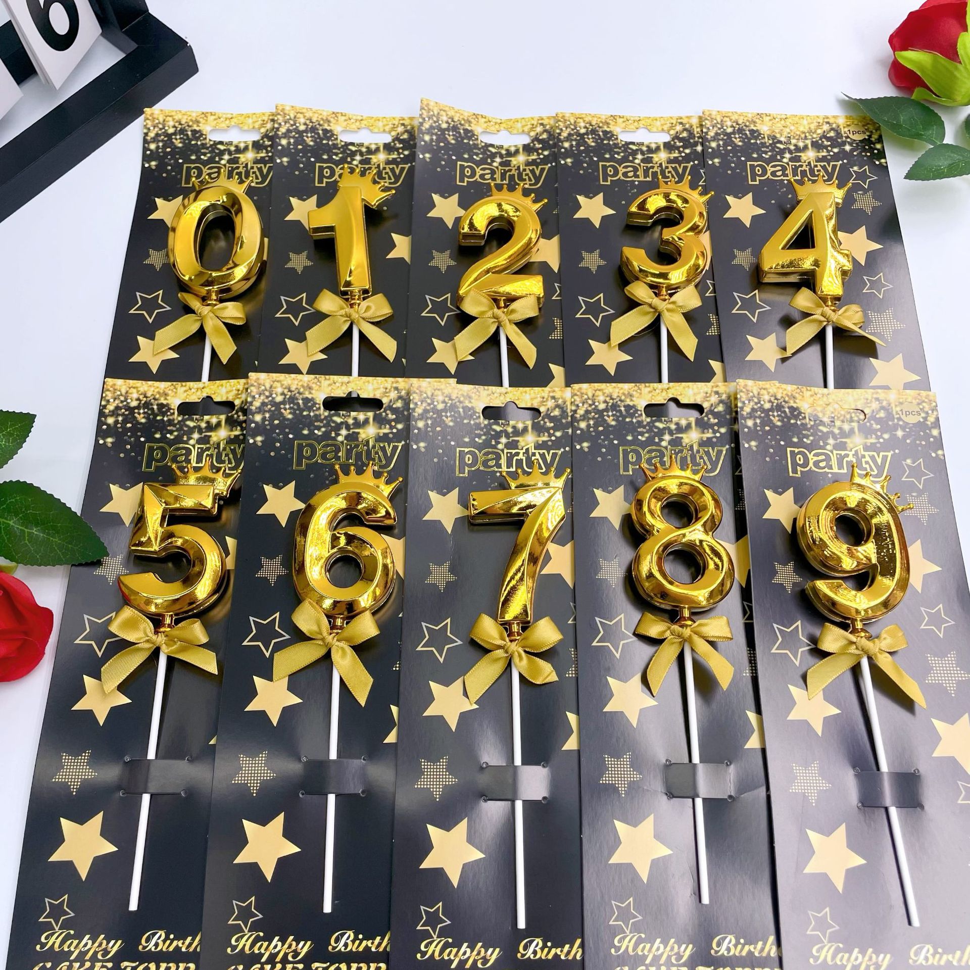 跨境创意新品3D立体皇冠数字插件派对生日蛋糕烘焙甜品台装饰摆件详情7