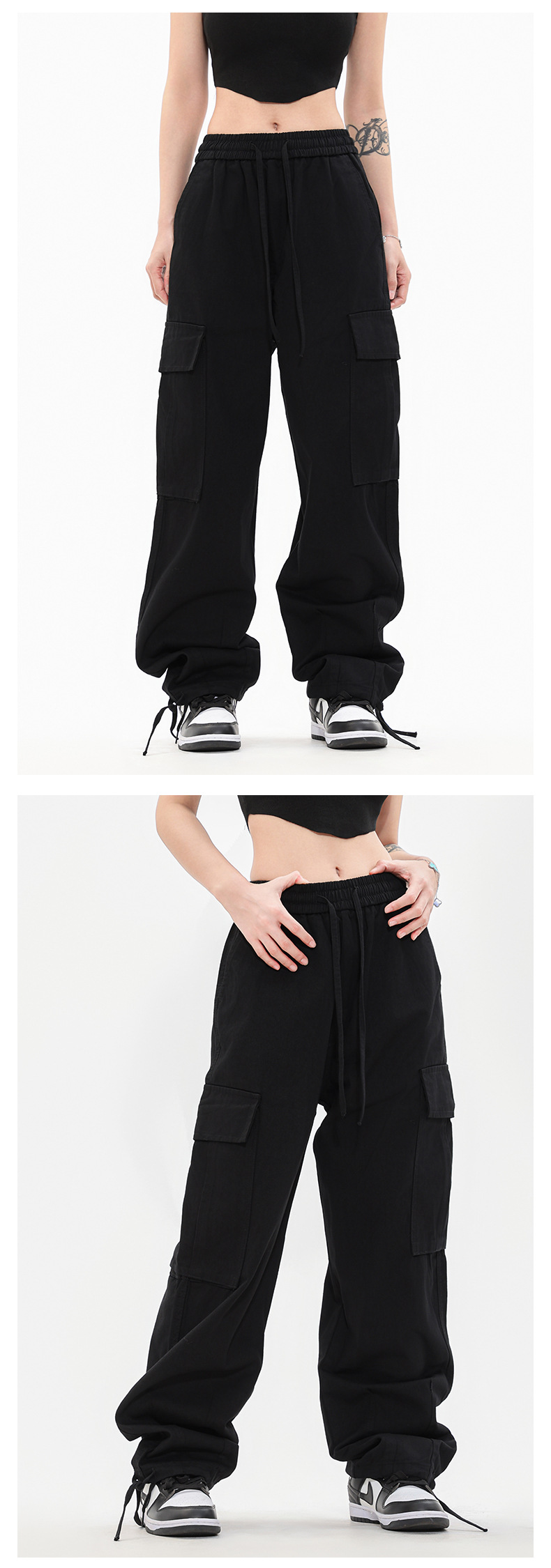 OREETA丨vintage直筒工装裤女可调节日系工装裤潮牌阔腿工装裤男详情28