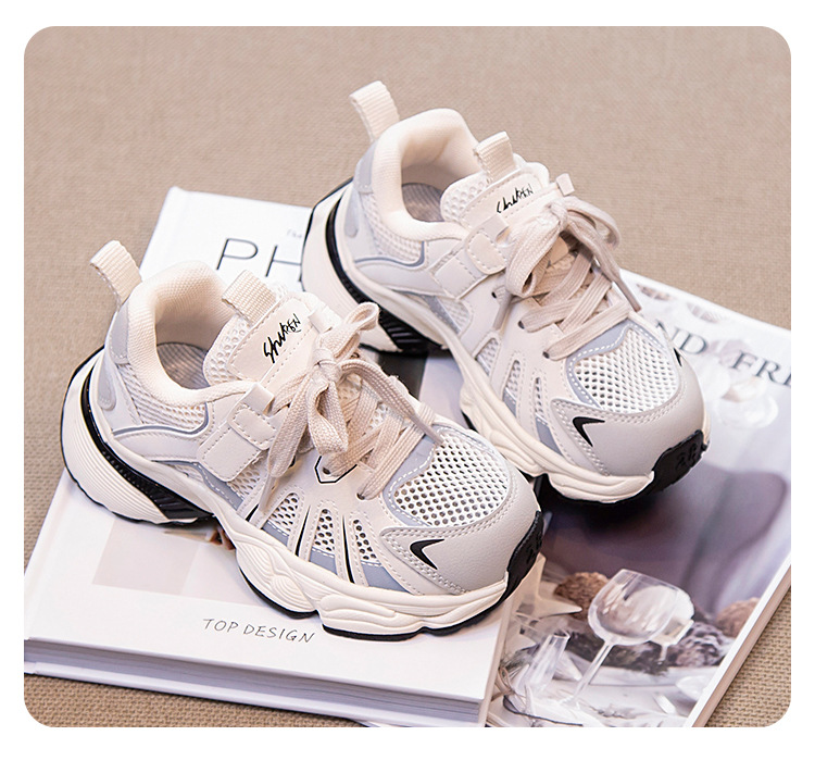 儿童运动鞋春秋2024新款女童老爹鞋大童鞋子男童春款网鞋网面透气详情23