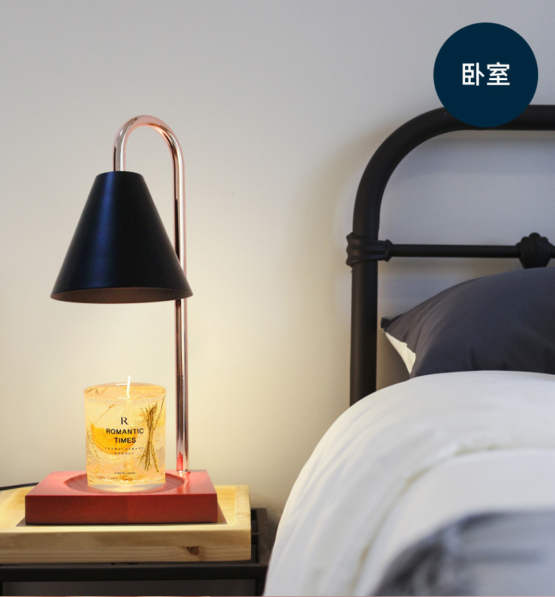 Aromatherapy melting candle wax lamp, retro and nostalgic marble melting candle lamp, home creative table lamp, plug-in dimming candlestick pic 7