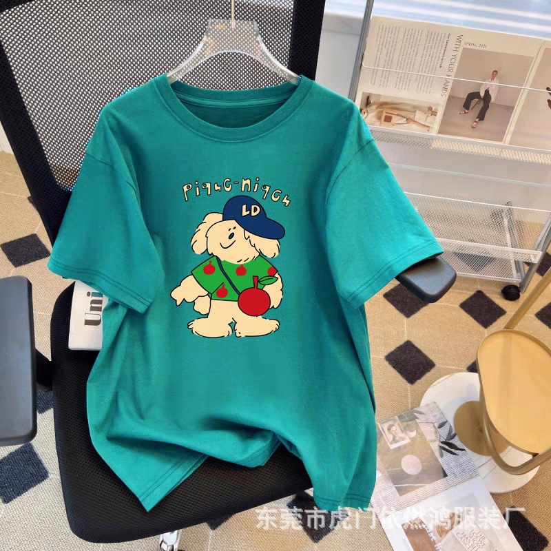 国潮短袖t恤女新款韩版宽松百搭半袖洋气上衣女士夏季短袖外贸货源详情14