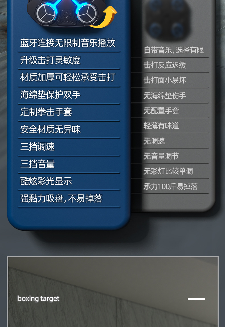 跨境儿童智能拳击靶音乐蓝牙拳击机运动健身拳击训练器解压玩具详情3