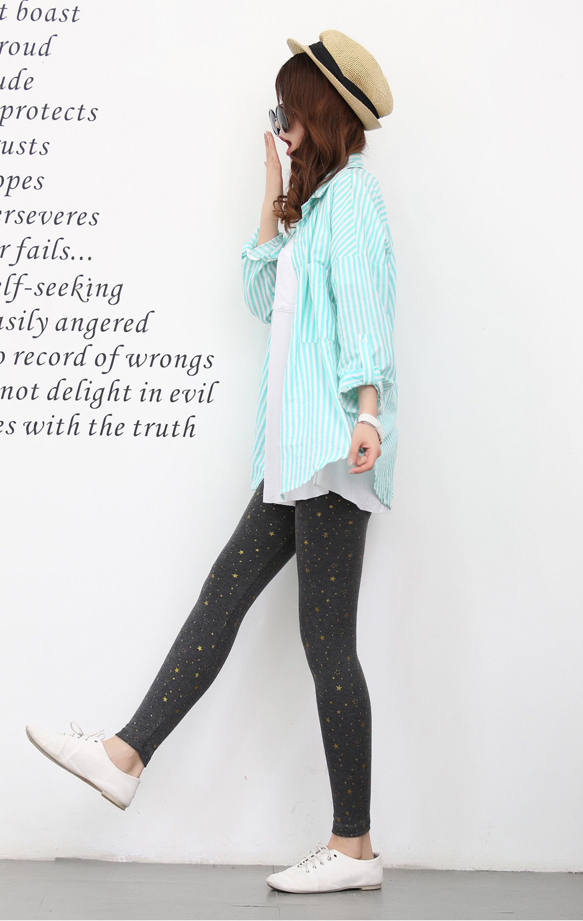 The new basic slimming style from Dongdaemun, South Korea, featuring star-studded nine-inch skinny leggings pic 26