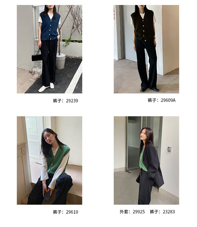 木兰时髦复古小马甲开衫女2023春季新款韩版简约针织上衣女 21507详情9