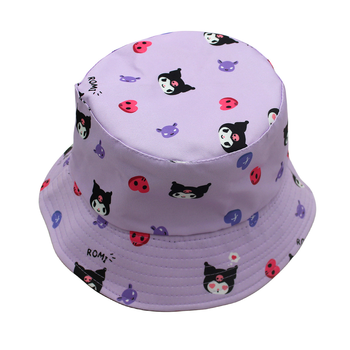 外贸新款库洛米双面戴卡通刺绣渔夫帽动漫周边印刷遮阳帽男女盆帽详情6