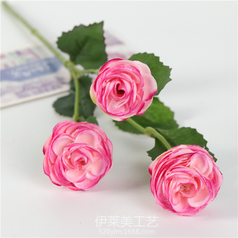 Simulated 3-head small lotus flowers for living room and bedroom decoration, artificial flowers, home decoration ornaments, simulated flower bouquets pic 30